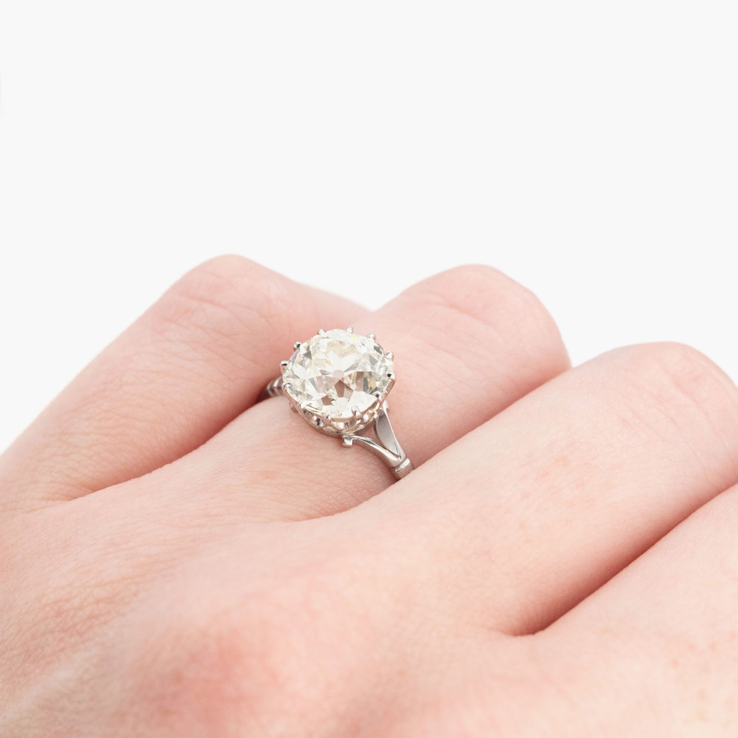 Art Deco Platinum 3.5 Carat Diamond Solitaire Ring - Friar House
