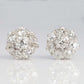 Art Deco Platinum 3.6 carat Diamond Cluster Earrings - Friar House