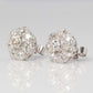 Art Deco Platinum 3.6 carat Diamond Cluster Earrings - Friar House