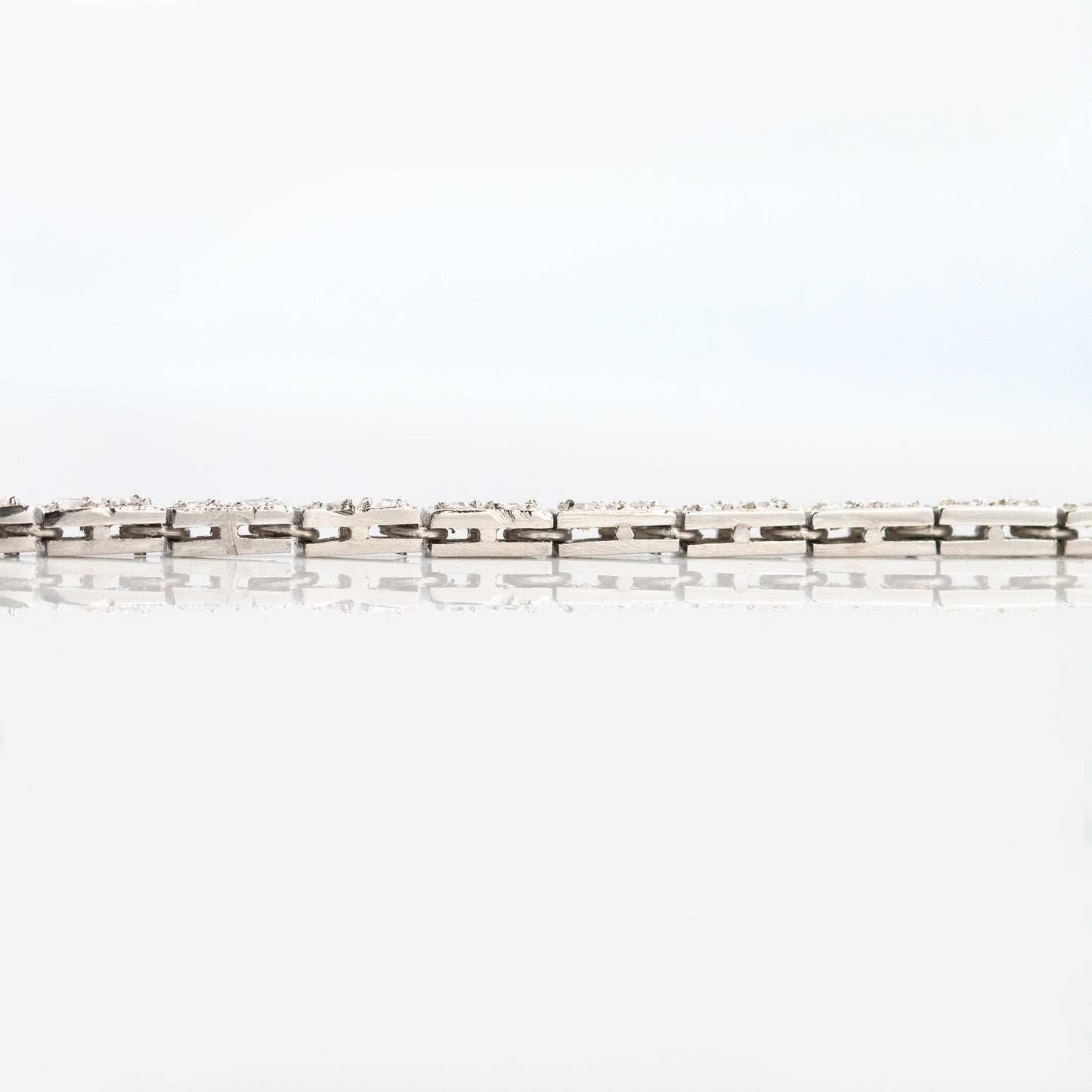 Art Deco Platinum 3 Carat Diamond Line Bracelet - Friar House