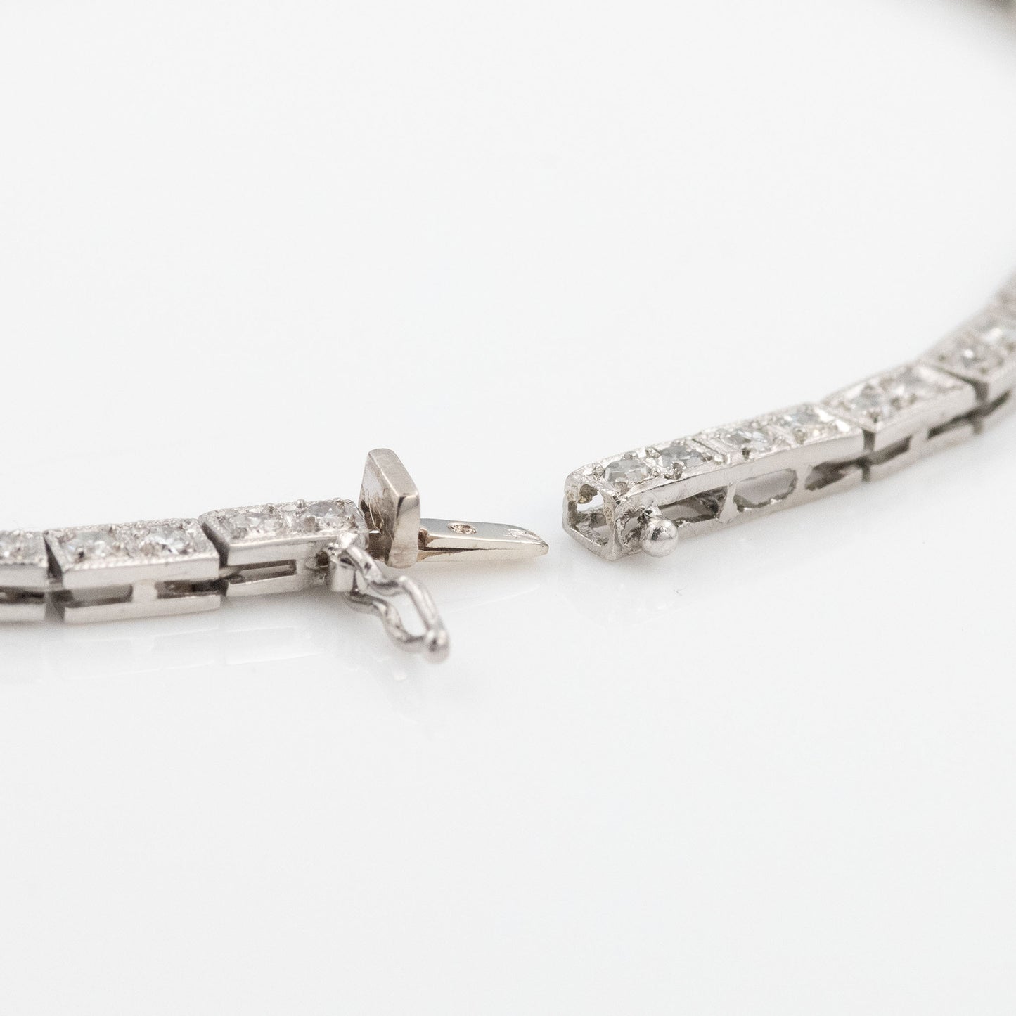 Art Deco Platinum 3 Carat Diamond Line Bracelet - Friar House
