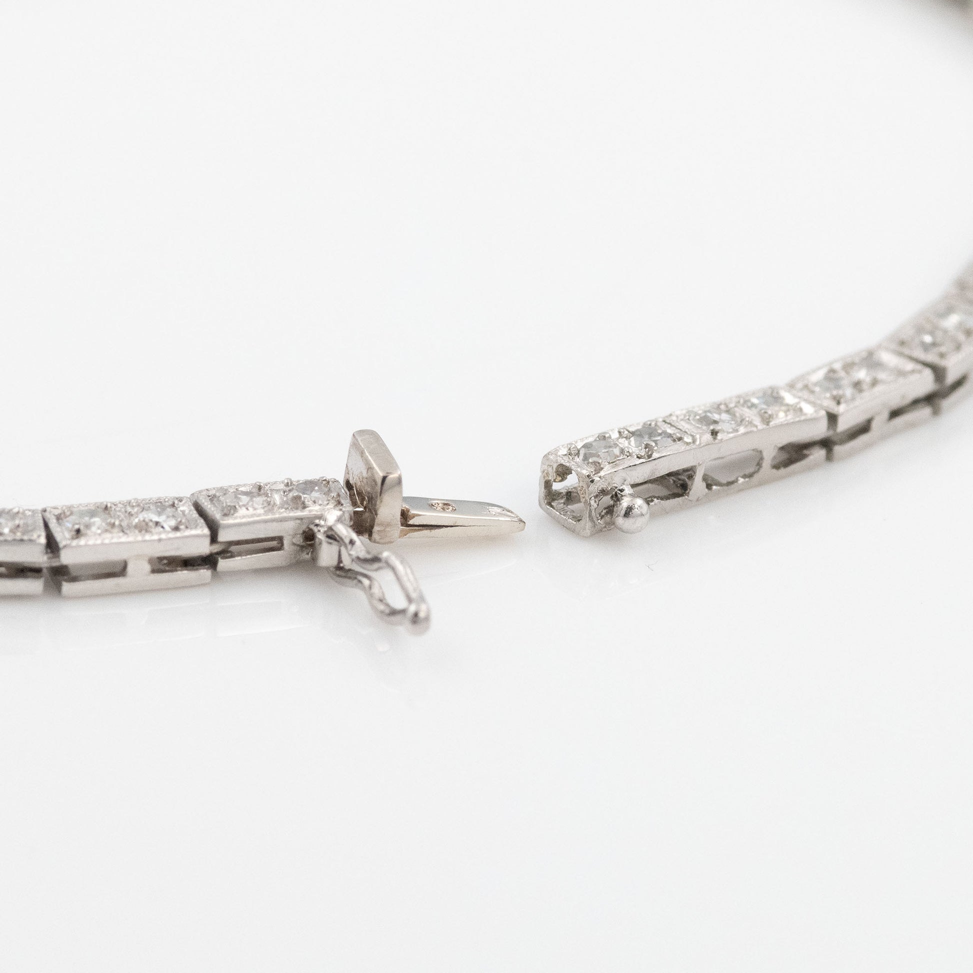 Art Deco Platinum 3 Carat Diamond Line Bracelet - Friar House