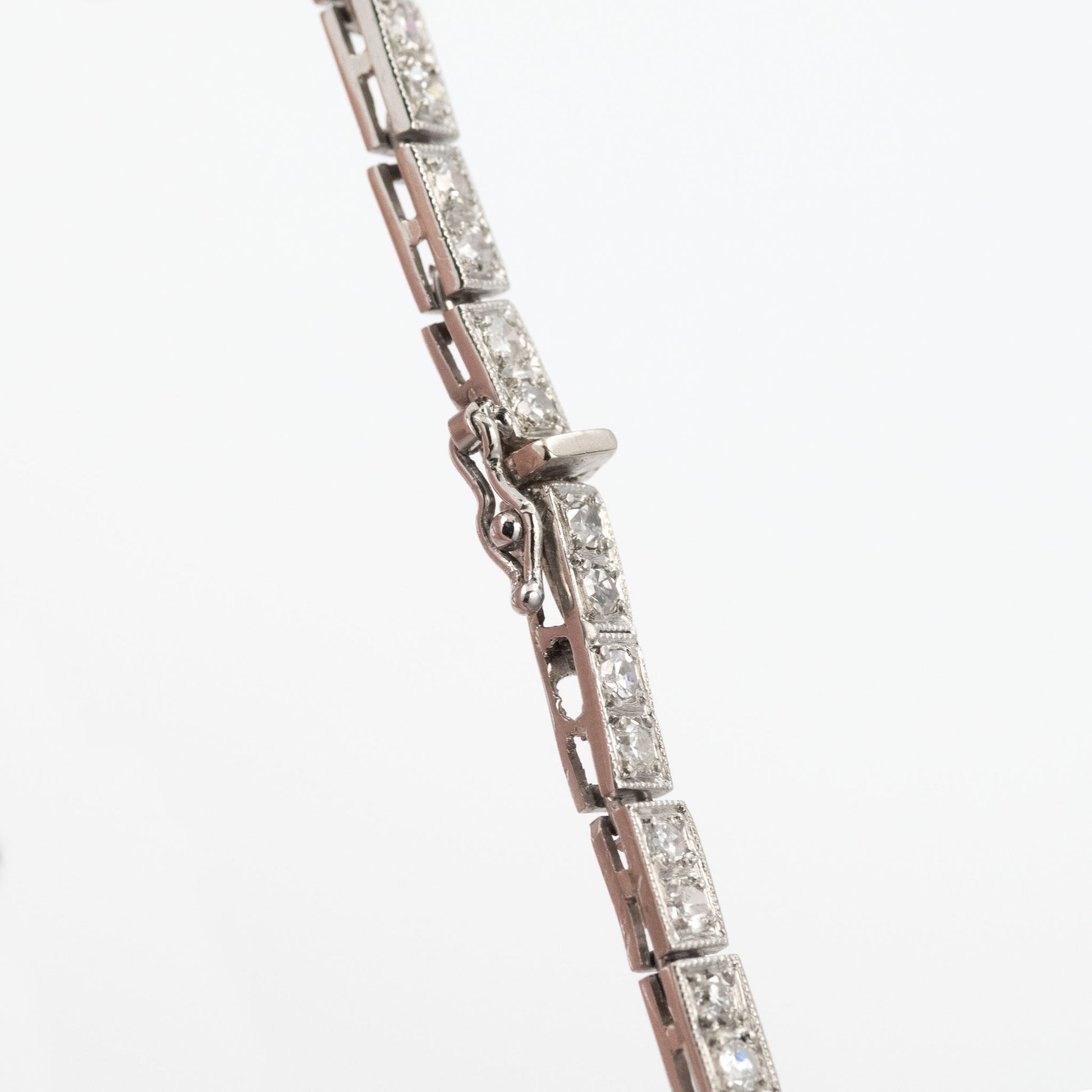Art Deco Platinum 3 Carat Diamond Line Bracelet - Friar House
