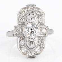 Art Deco Platinum 3 carat Diamond Panel Ring - Friar House
