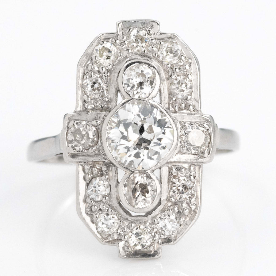 Art Deco Platinum 3 carat Diamond Panel Ring - Friar House