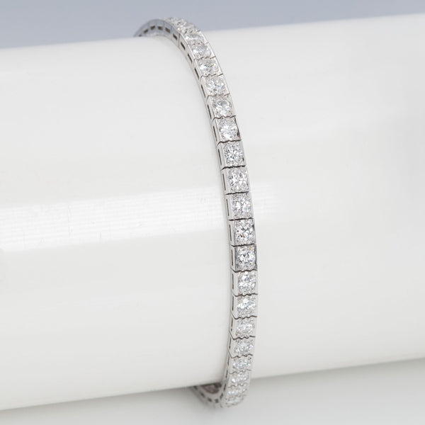 Art Deco Platinum 7.2 Carat Diamond Line Bracelet - Friar House Antique Jewellery