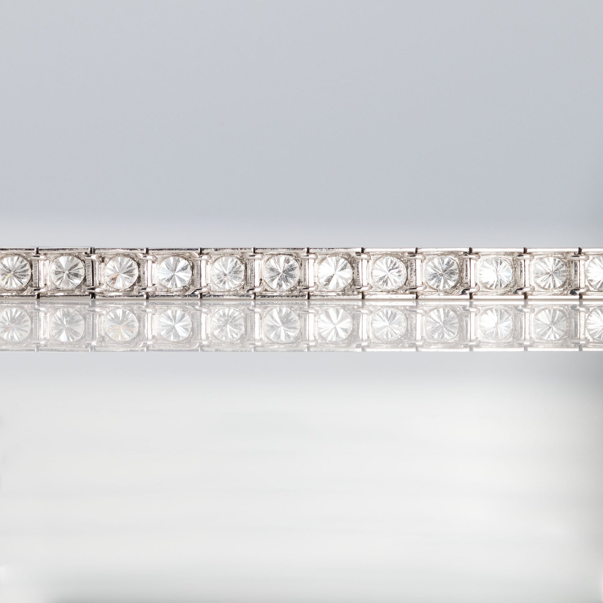 Art Deco Platinum 7.2 Carat Diamond Line Bracelet - Friar House Antique Jewellery