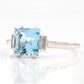Art Deco Platinum Aquamarine Solitaire Ring - Friar House Antique Jewellery