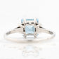 Art Deco Platinum Aquamarine Solitaire Ring - Friar House Antique Jewellery