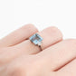 Art Deco Platinum Aquamarine Solitaire Ring - Friar House Antique Jewellery