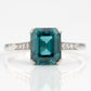 Art Deco Platinum Blue Zircon Solitaire Ring - Friar House