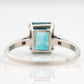 Art Deco Platinum Blue Zircon Solitaire Ring - Friar House