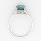 Art Deco Platinum Blue Zircon Solitaire Ring - Friar House