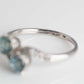Art Deco Platinum Blue Zircon Two Stone Crossover Ring - Friar House