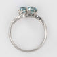 Art Deco Platinum Blue Zircon Two Stone Crossover Ring - Friar House