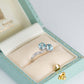 Art Deco Platinum Blue Zircon Two Stone Crossover Ring - Friar House