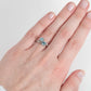 Art Deco Platinum Blue Zircon Two Stone Crossover Ring - Friar House