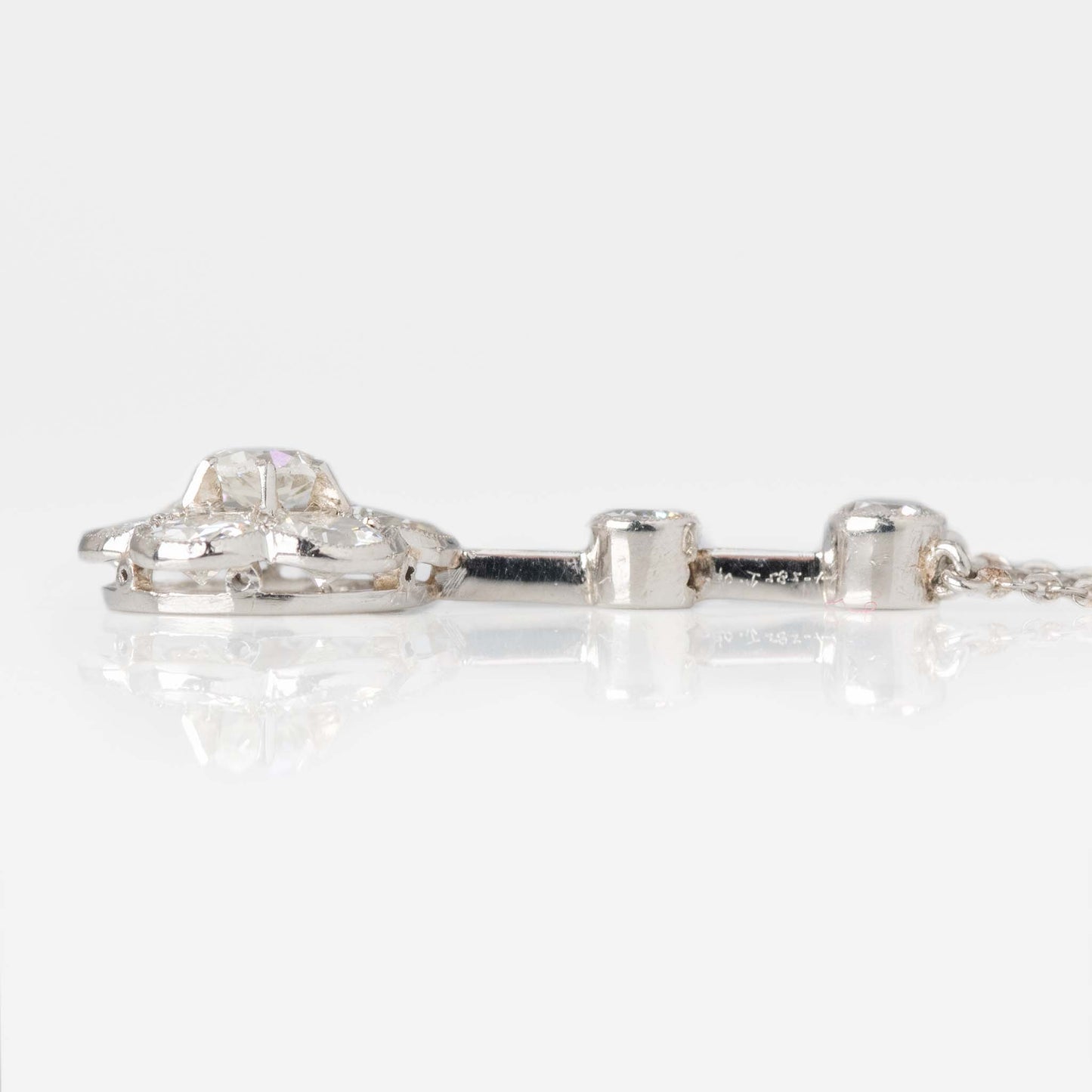 Art Deco Platinum Diamond Cluster Pendant - Friar House