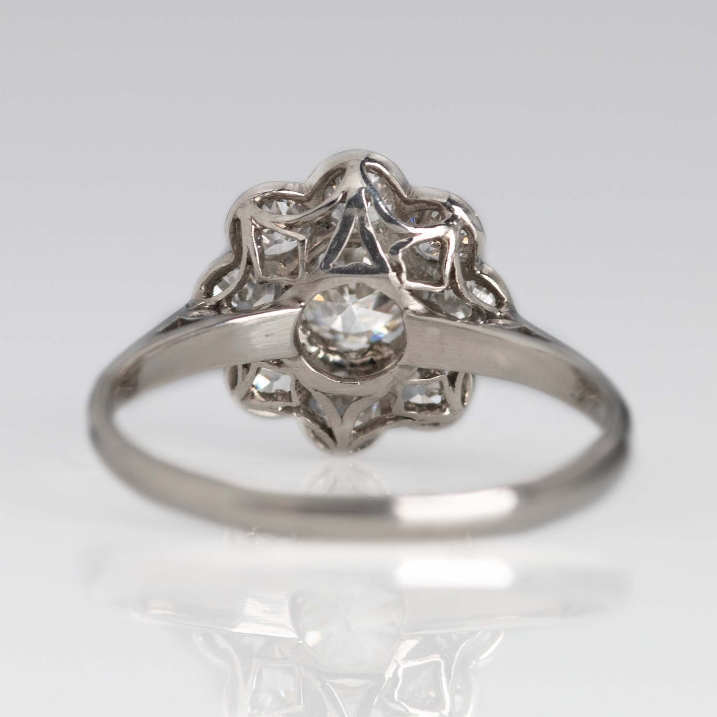 Art Deco Platinum Diamond Cluster Ring - Friar House