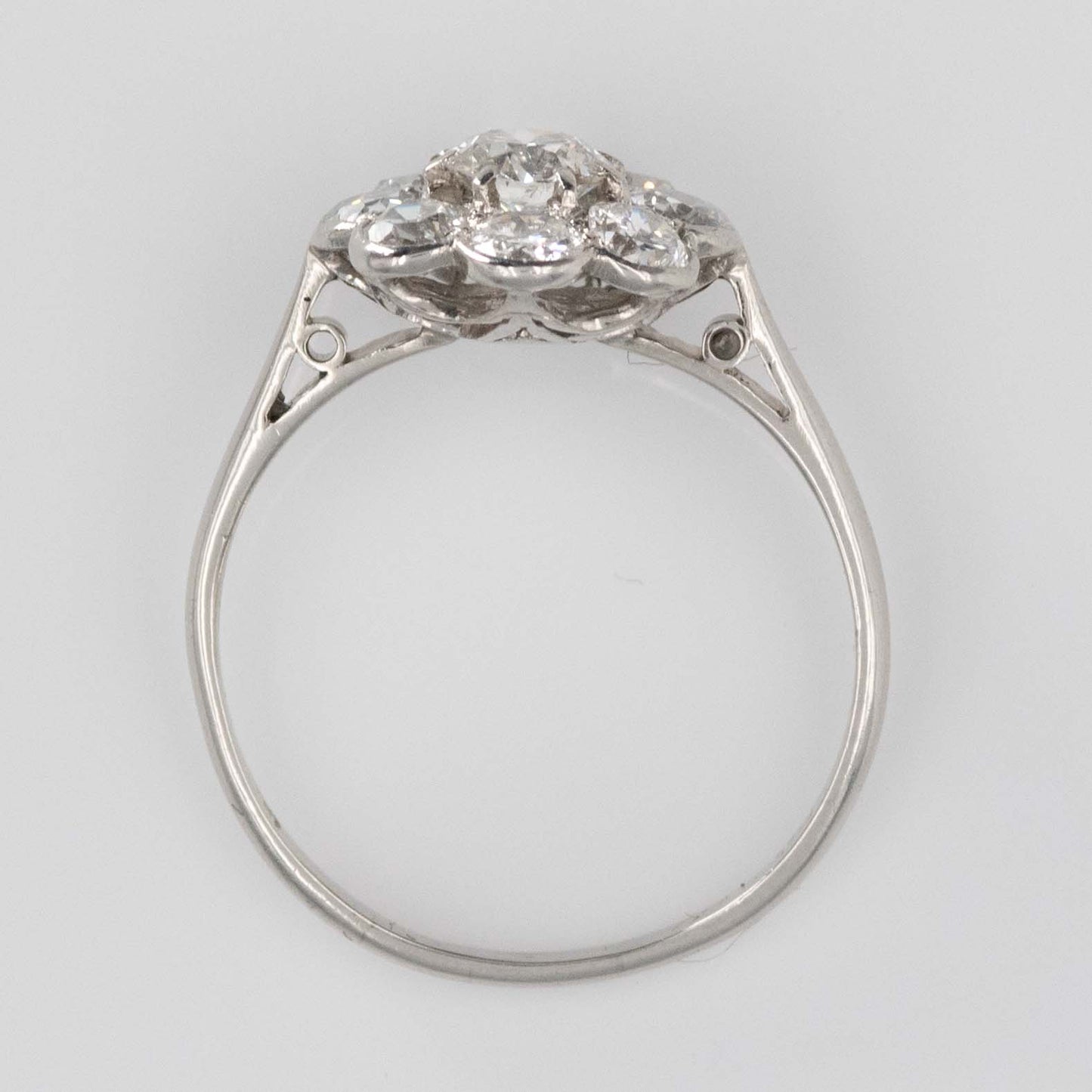 Art Deco Platinum Diamond Cluster Ring - Friar House