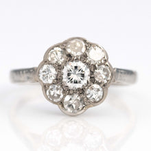 Art Deco Platinum Diamond Daisy Cluster Ring - Friar House
