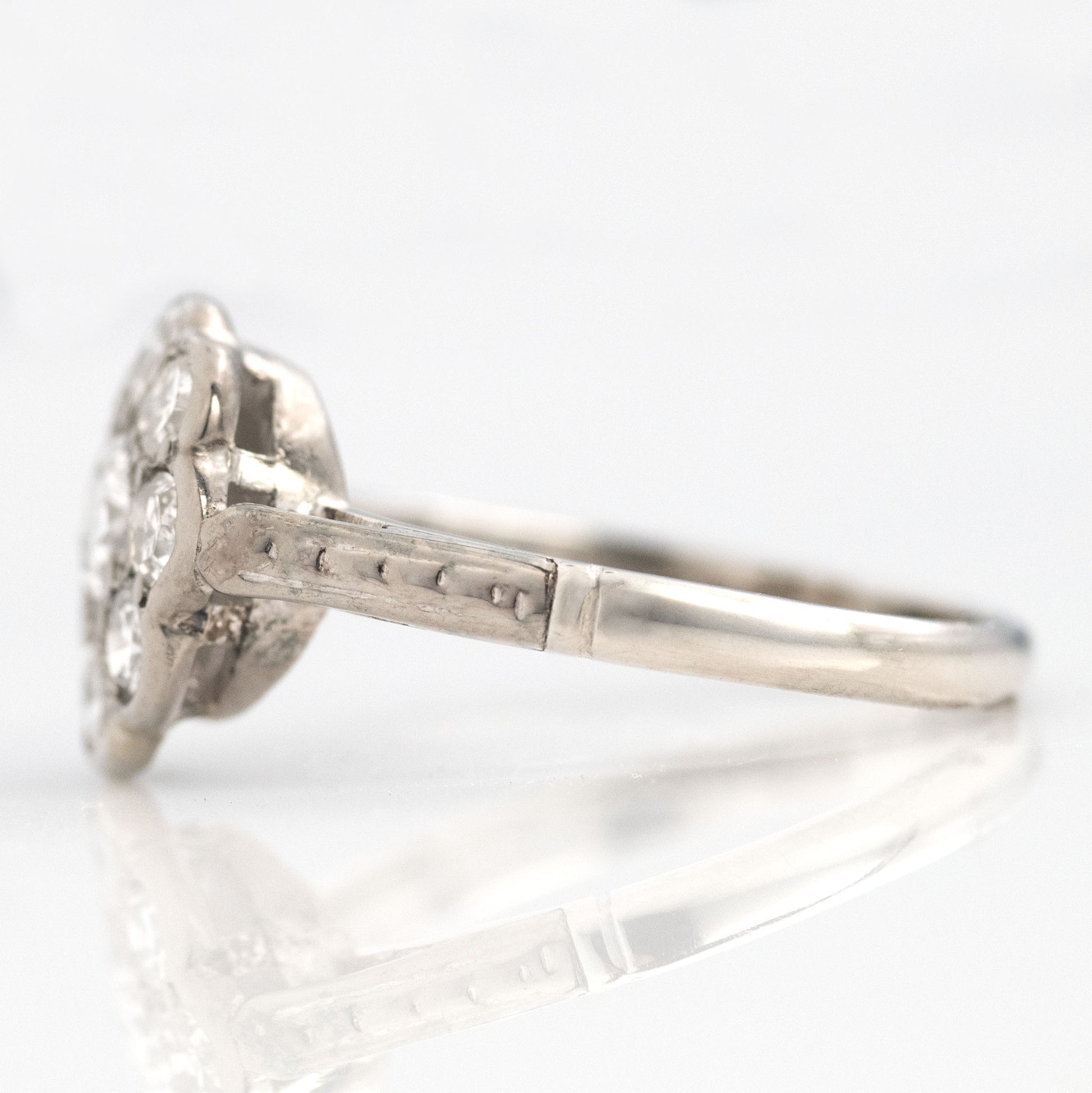 Art Deco Platinum Diamond Daisy Cluster Ring - Friar House