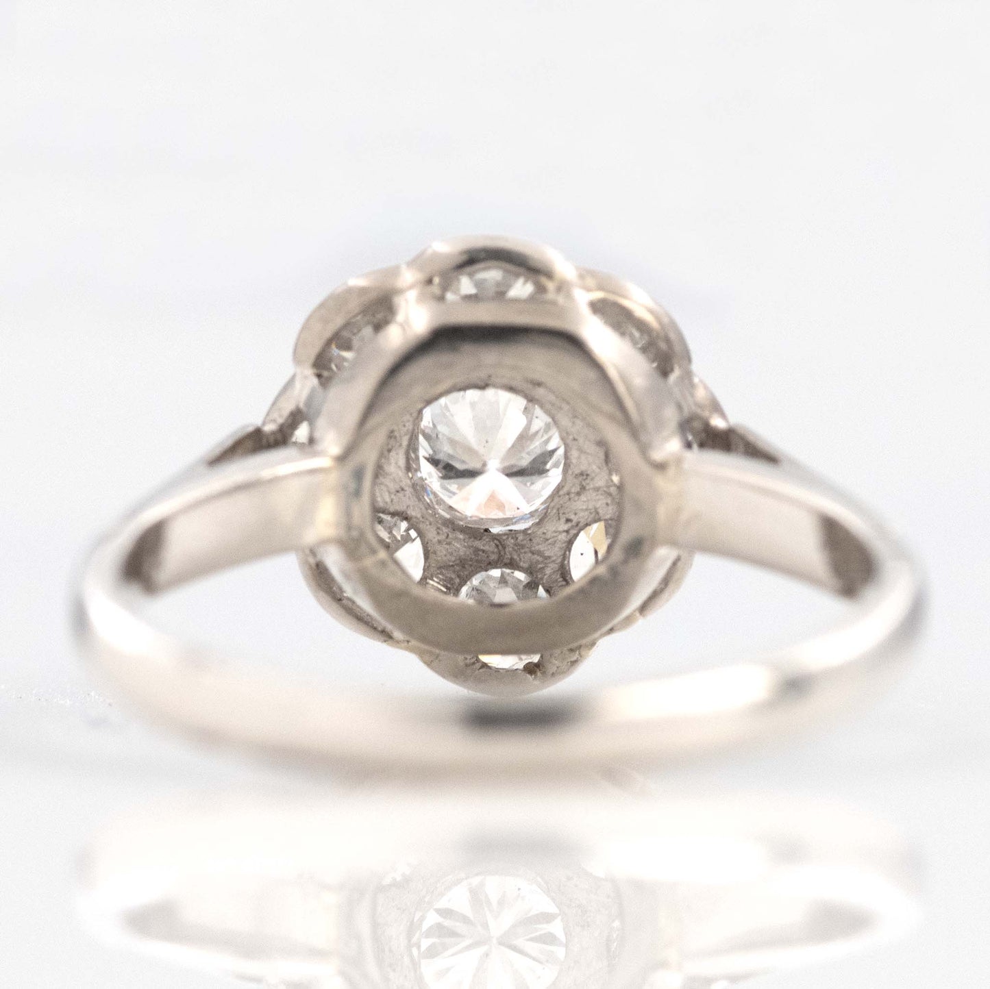 Art Deco Platinum Diamond Daisy Cluster Ring - Friar House