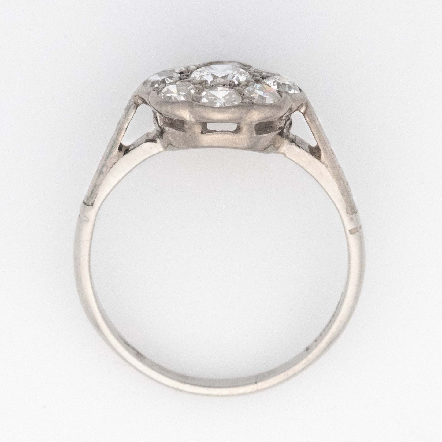 Art Deco Platinum Diamond Daisy Cluster Ring - Friar House