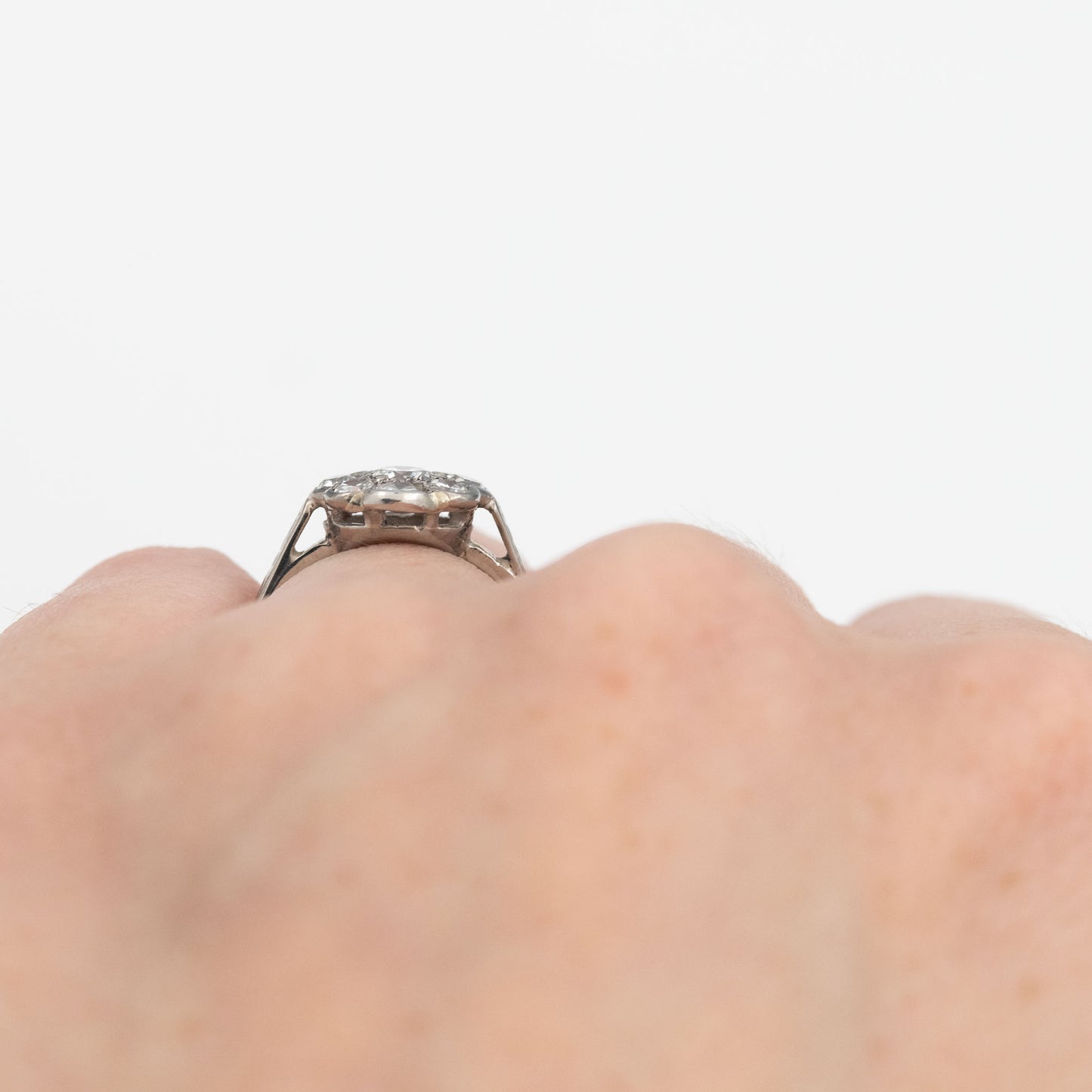 Art Deco Platinum Diamond Daisy Cluster Ring - Friar House
