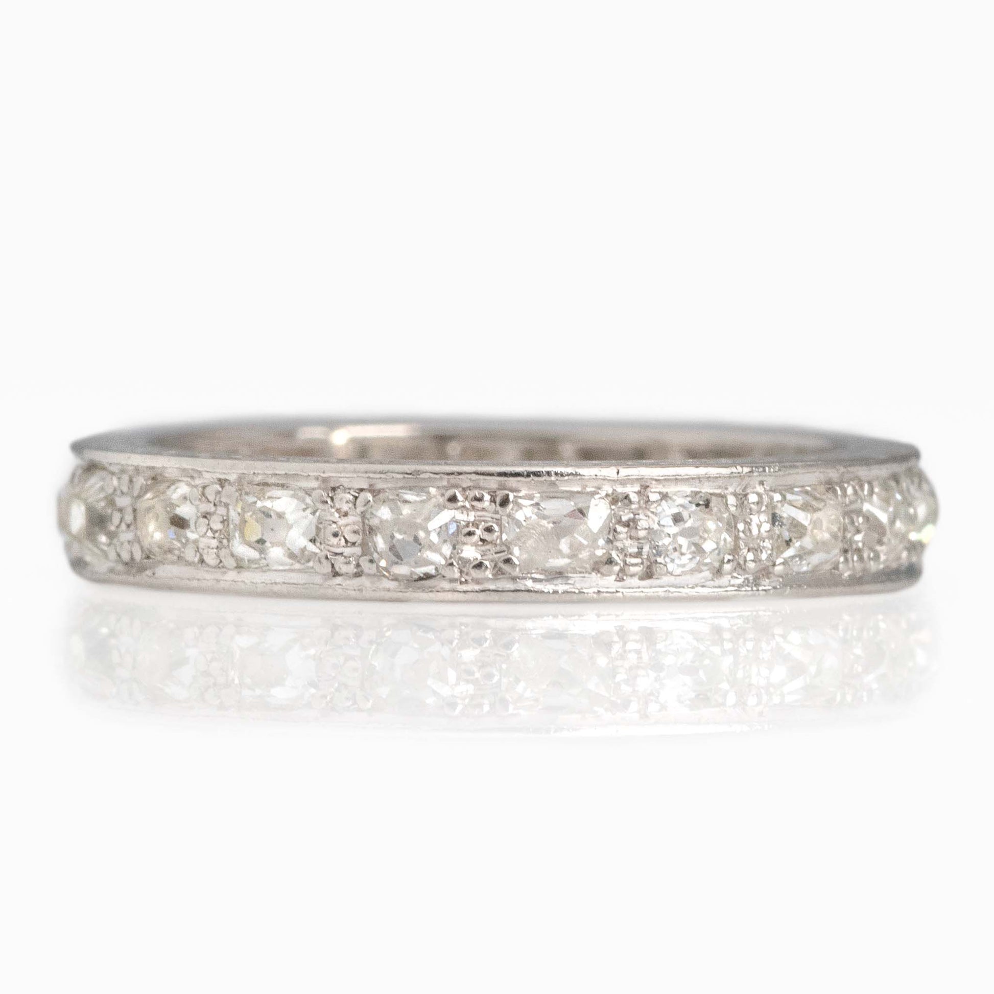Art Deco Platinum Diamond Eternity Ring Size I 1/2 - Friar House