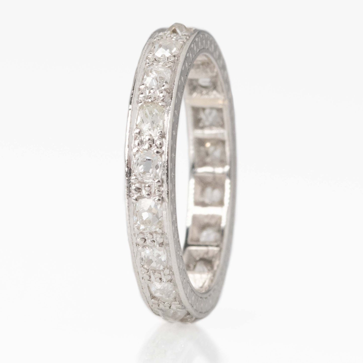 Art Deco Platinum Diamond Eternity Ring Size I 1/2 - Friar House