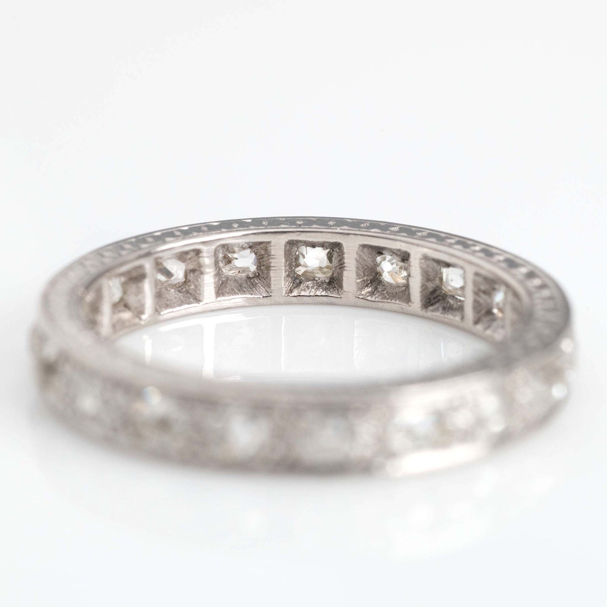 Art Deco Platinum Diamond Eternity Ring Size I 1/2 - Friar House