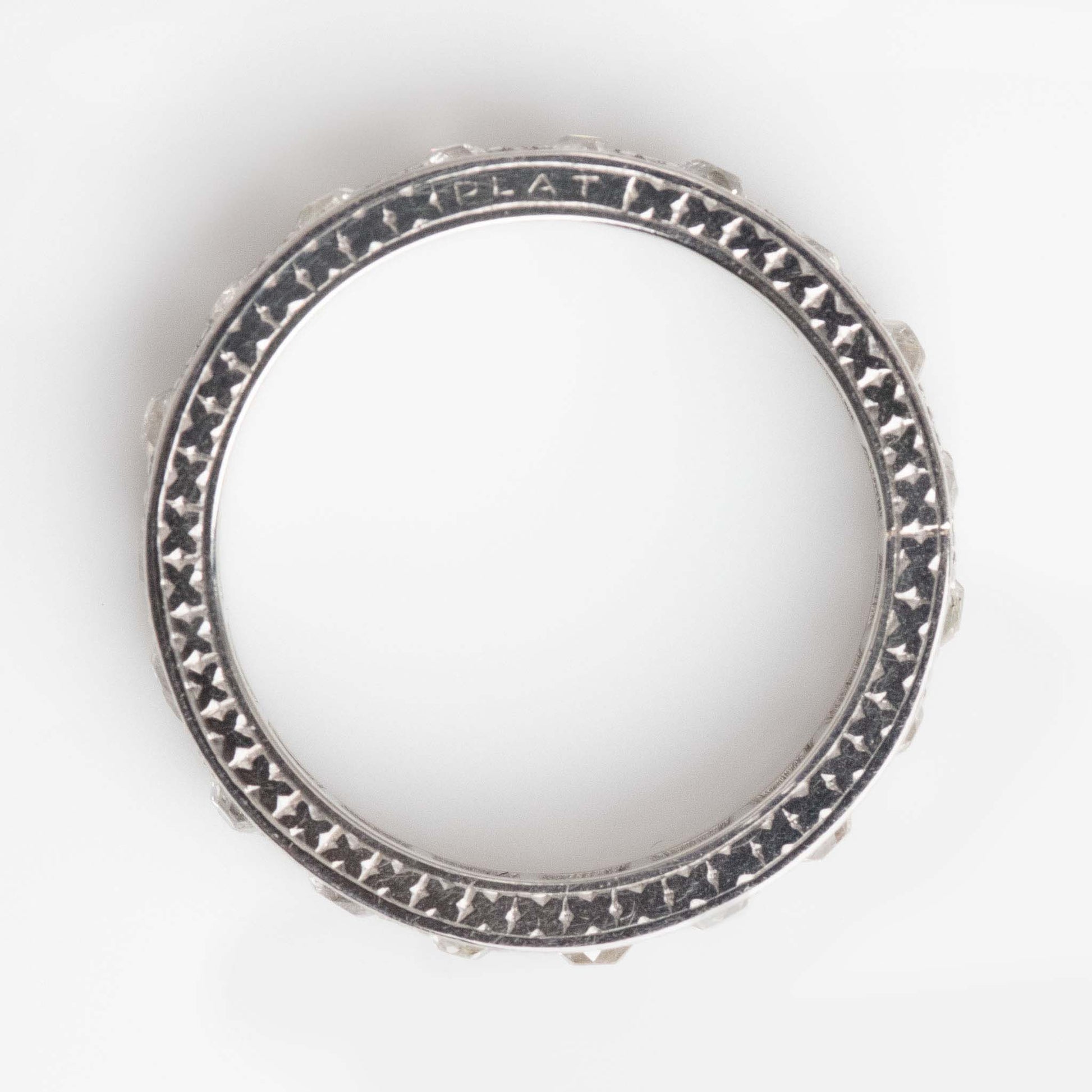 Art Deco Platinum Diamond Eternity Ring Size I 1/2 - Friar House