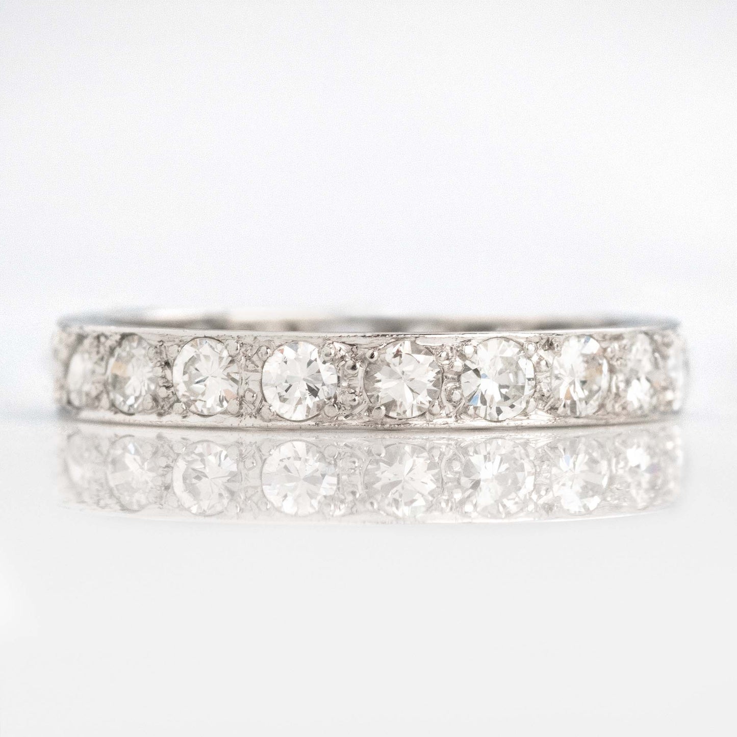 Art Deco Platinum Diamond Eternity Ring Size J 1/2 - Friar House