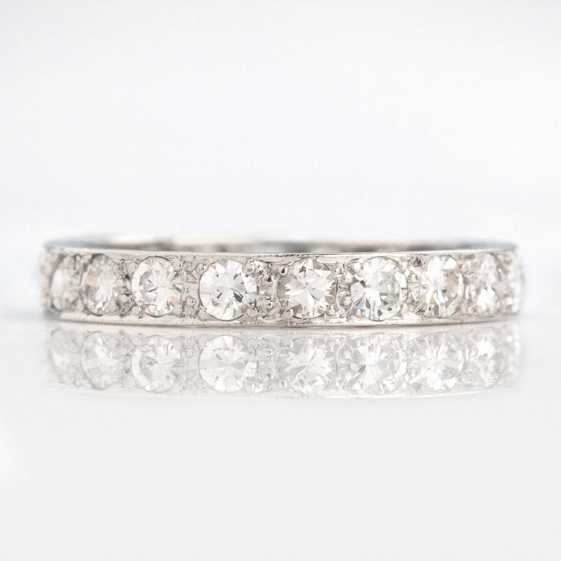 Art Deco Platinum Diamond Eternity Ring Size J 1/2 - Friar House
