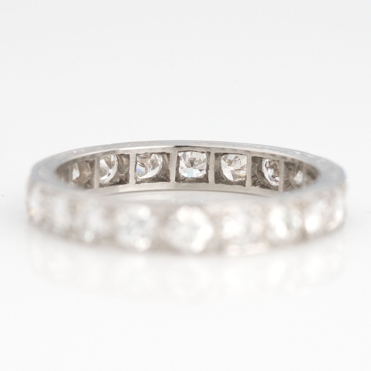 Art Deco Platinum Diamond Eternity Ring Size J 1/2 - Friar House