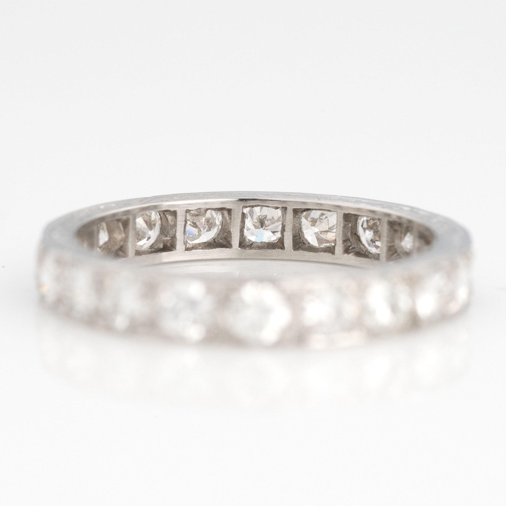 Art Deco Platinum Diamond Eternity Ring Size J 1/2 - Friar House