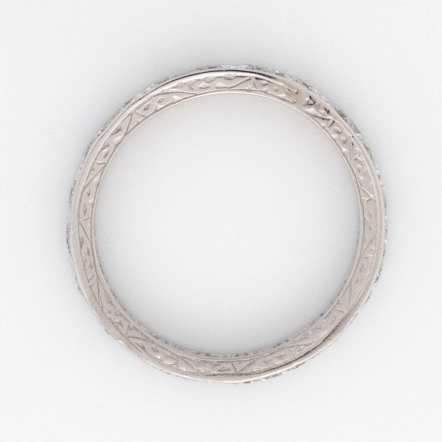 Art Deco Platinum Diamond Eternity Ring Size J 1/2 - Friar House