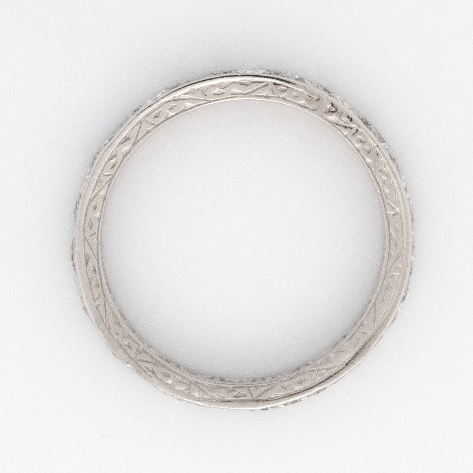 Art Deco Platinum Diamond Eternity Ring Size J 1/2 - Friar House
