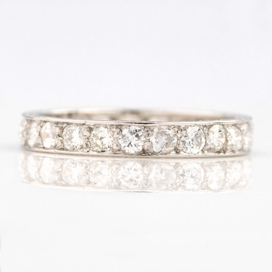 Art Deco Platinum Diamond Eternity Ring Size M - Friar House