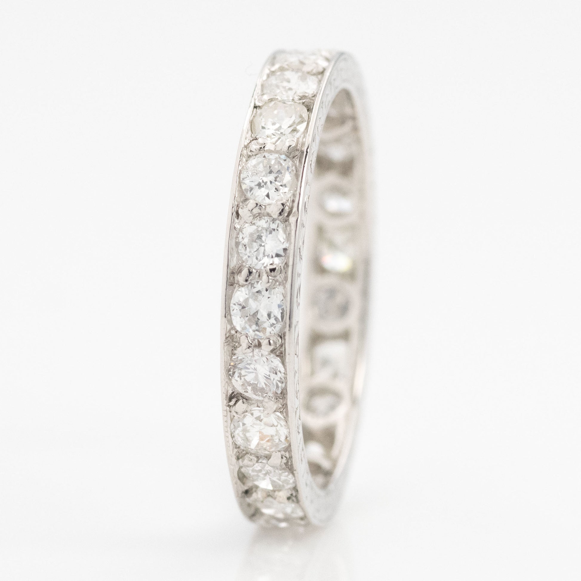 Art Deco Platinum Diamond Eternity Ring Size M - Friar House