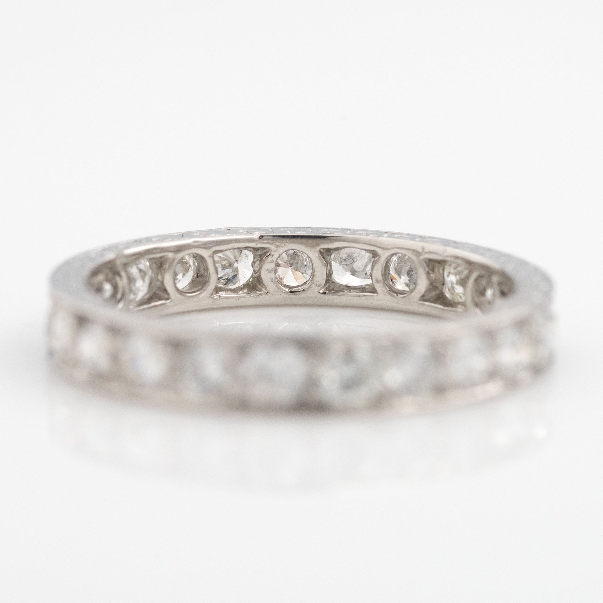 Art Deco Platinum Diamond Eternity Ring Size M - Friar House