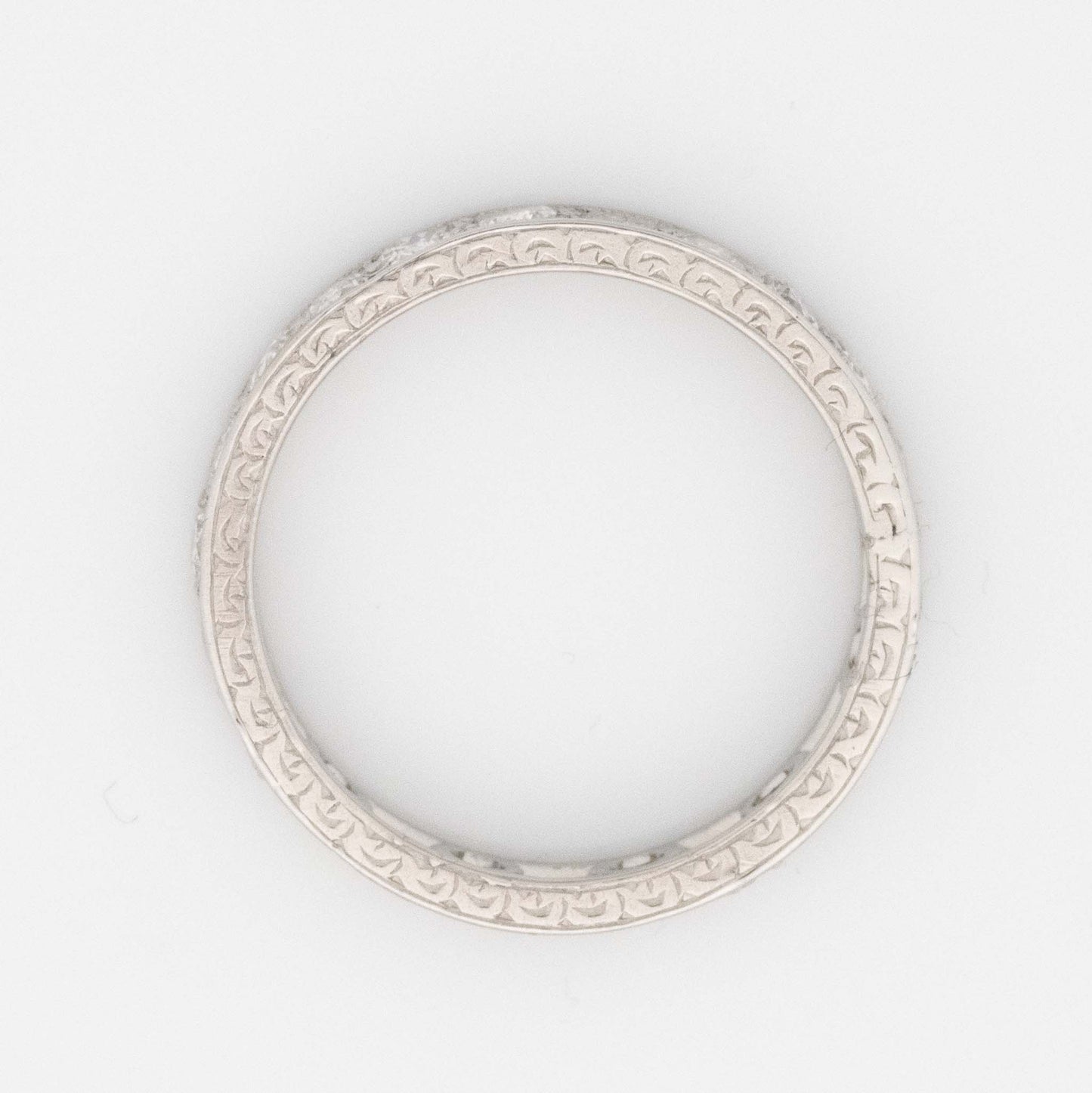 Art Deco Platinum Diamond Eternity Ring Size M - Friar House