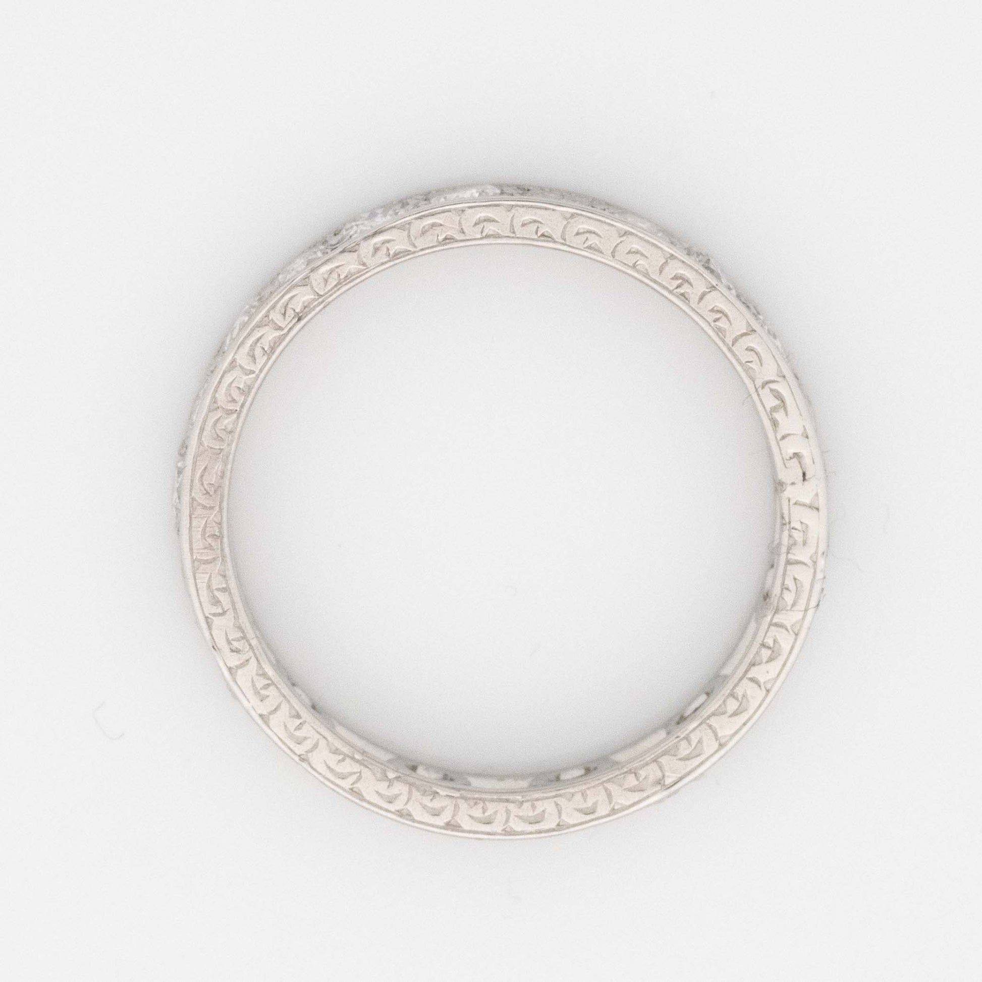 Art Deco Platinum Diamond Eternity Ring Size M - Friar House