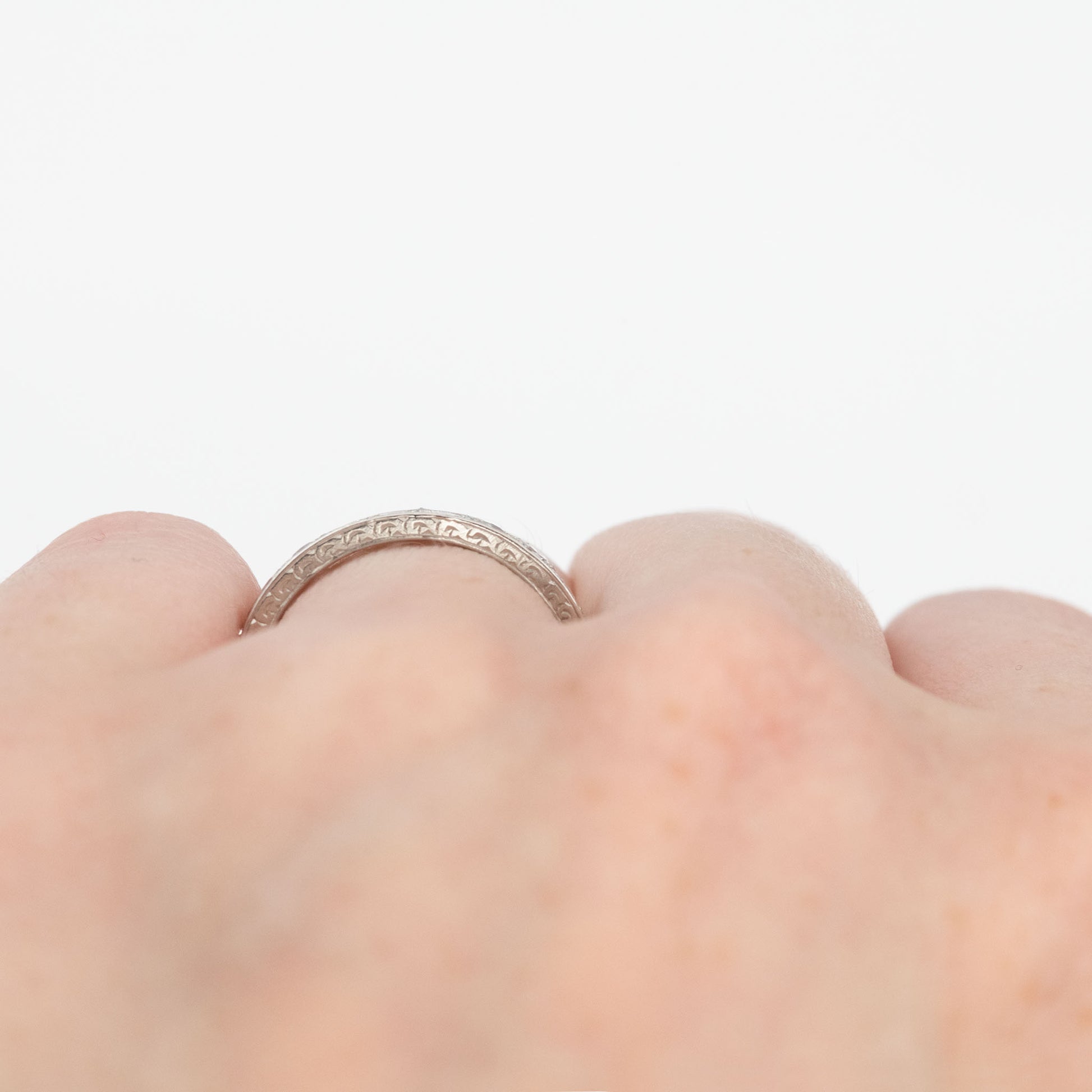 Art Deco Platinum Diamond Eternity Ring Size M - Friar House