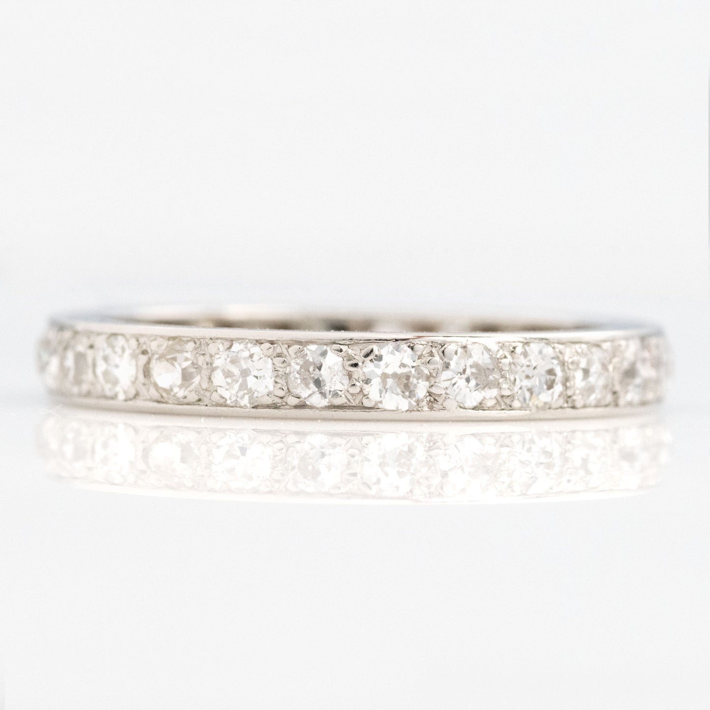 Art Deco Platinum Diamond Eternity Ring Size M - Friar House