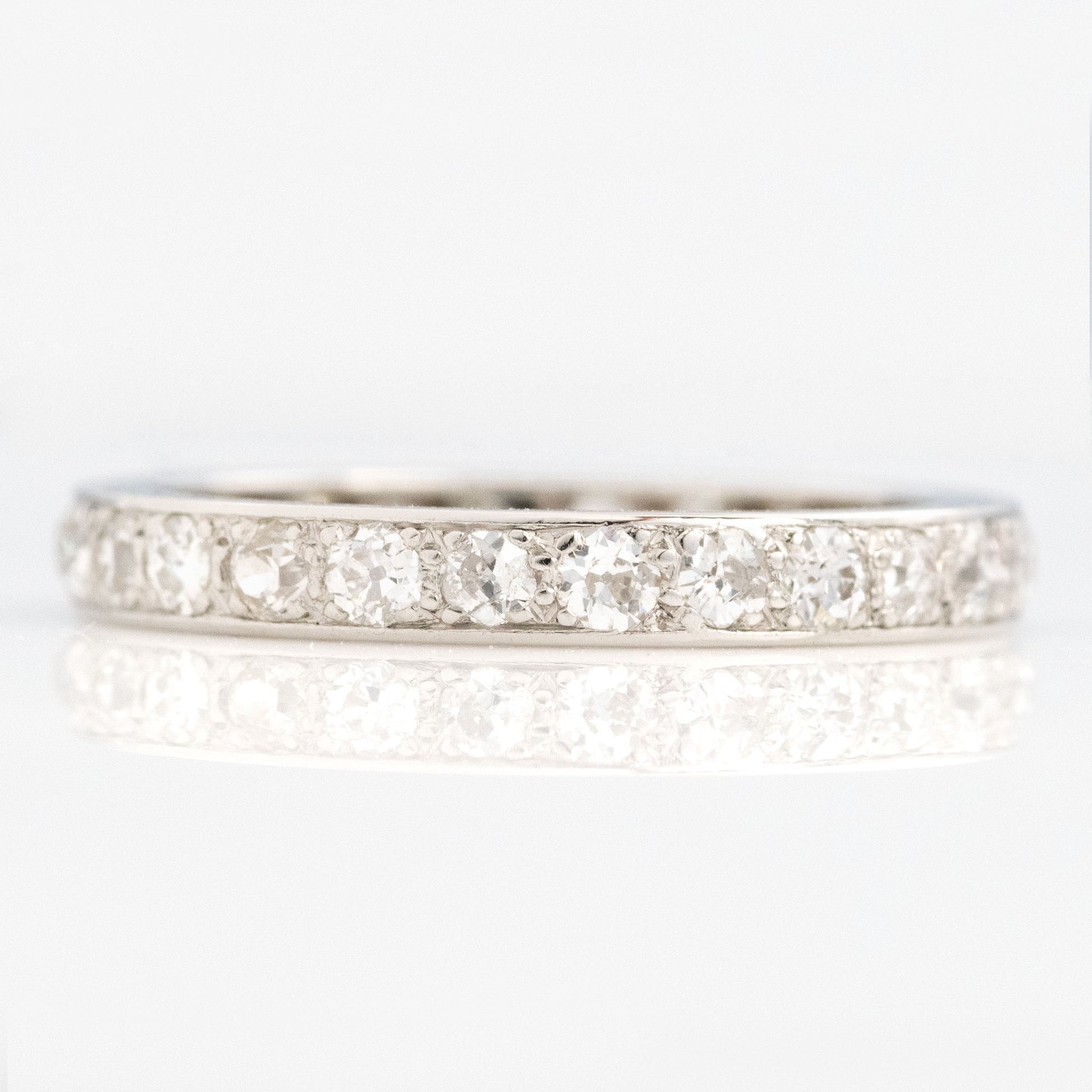 Art Deco Platinum Diamond Eternity Ring Size M - Friar House