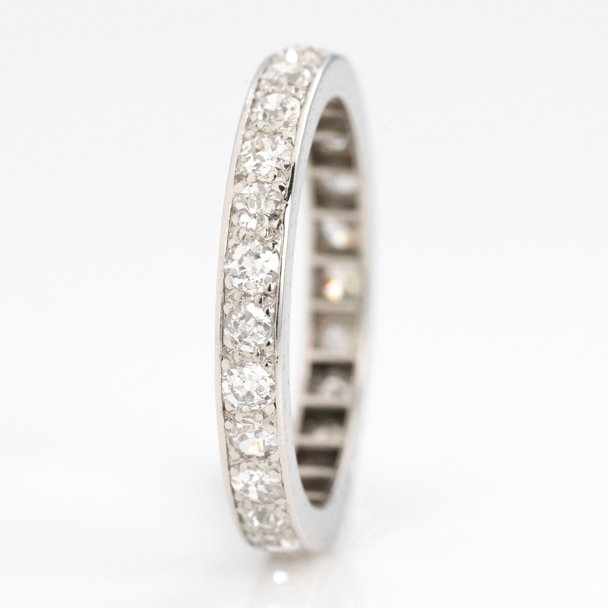 Art Deco Platinum Diamond Eternity Ring Size M - Friar House