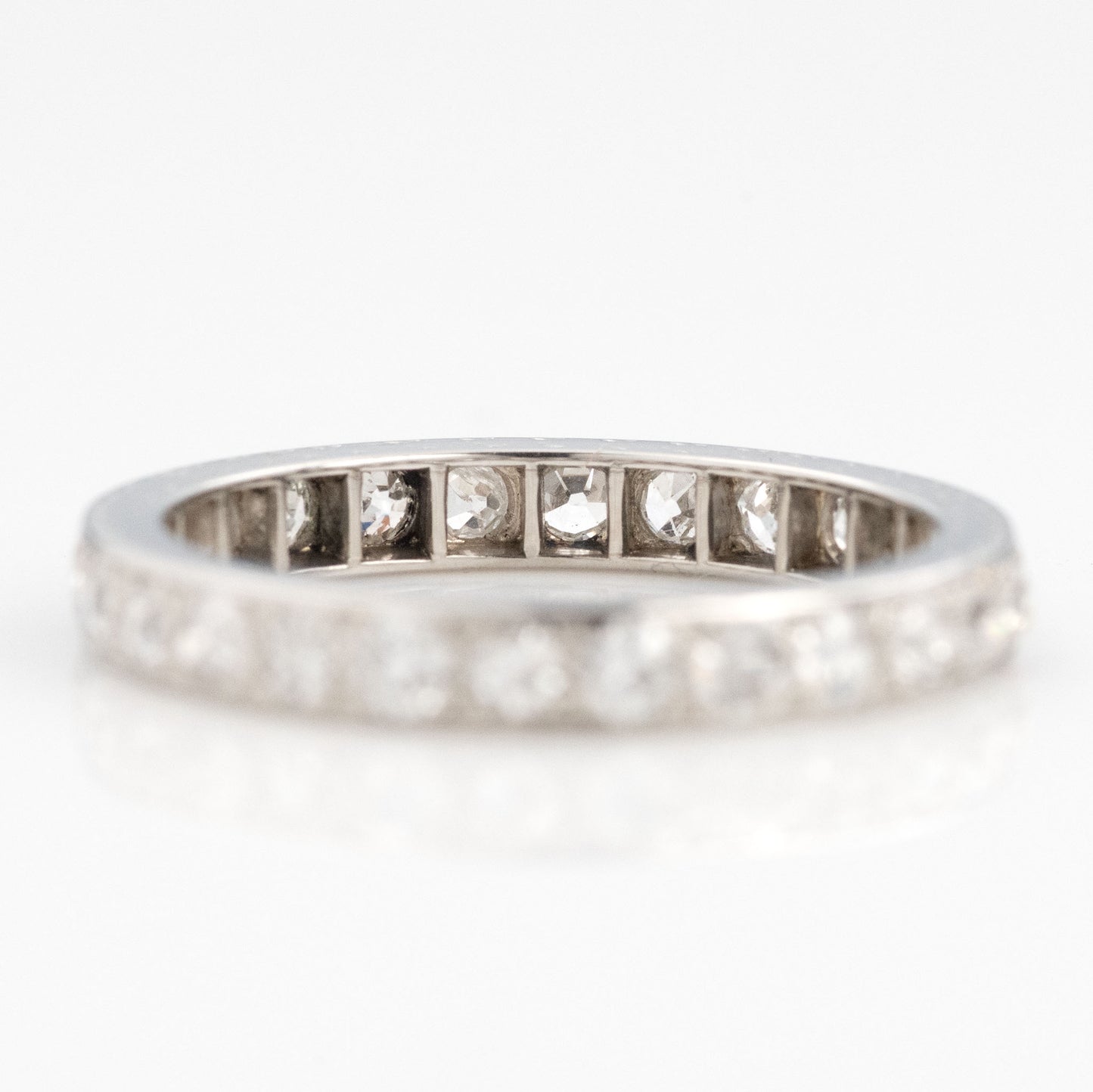 Art Deco Platinum Diamond Eternity Ring Size M - Friar House
