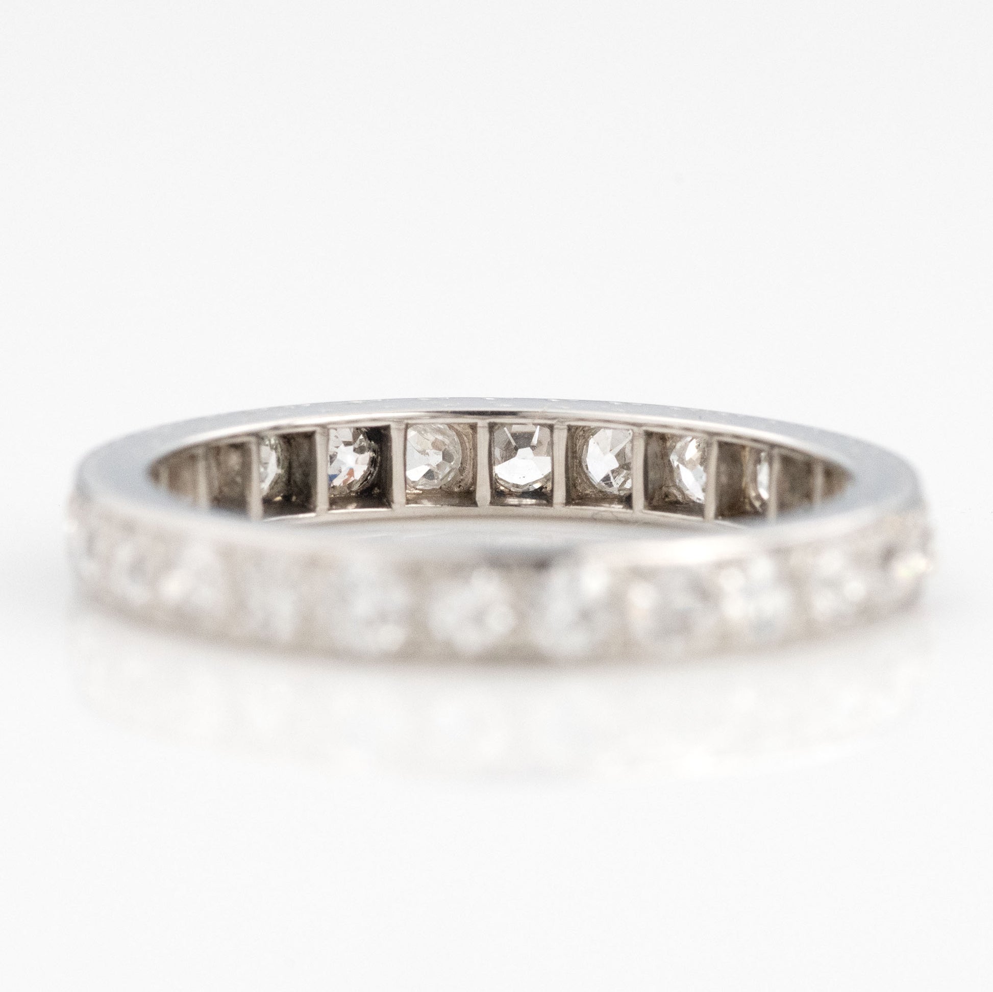 Art Deco Platinum Diamond Eternity Ring Size M - Friar House